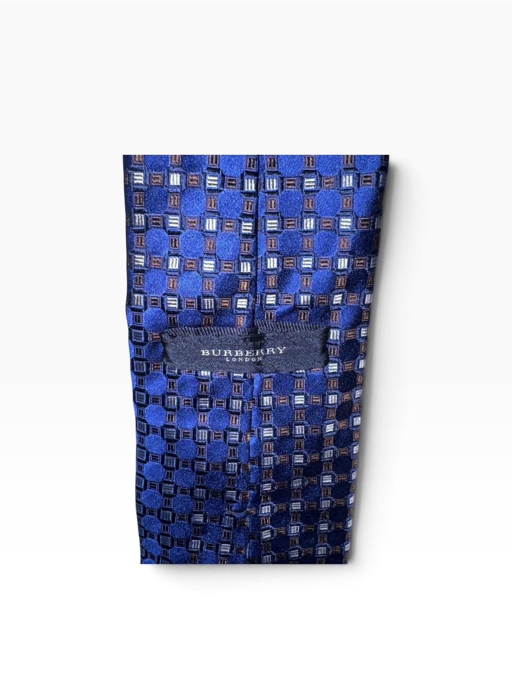 Burberry London Blue Geometric Jacquard 100% Silk Men’s Tie